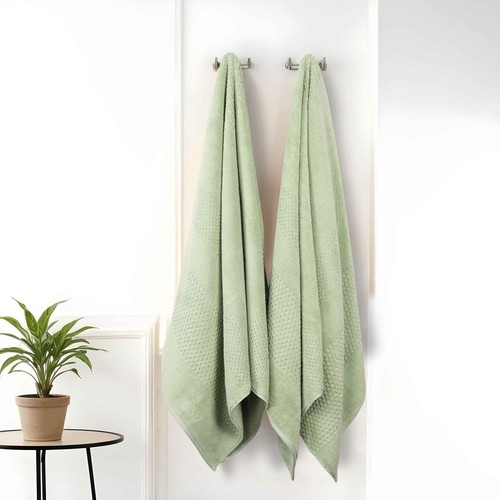 Playa Zero Twist Cotton Solid Waffle Textured Bathroom Bath Sheets, Set of 2 - Picture 27 of 55