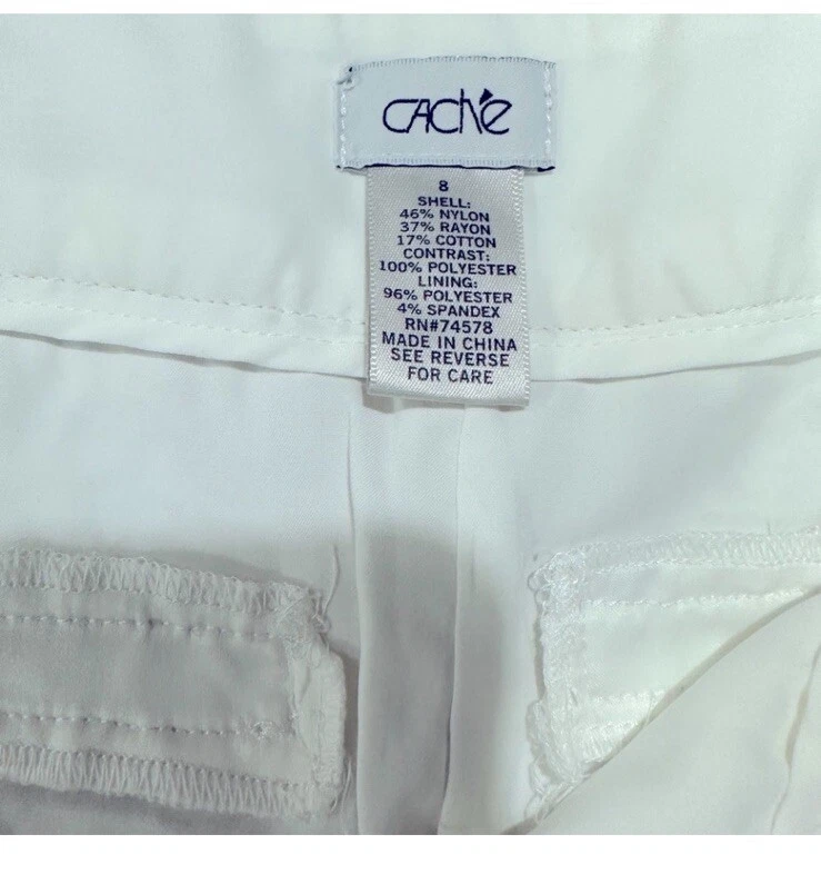 🩲Cache White Lace Front Zip Size 8 Lined Shorts Waist 31” Inseam 4.5” NWOT - Image 3 of 4