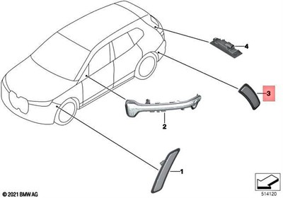 Genuine BMW I I20 IX xDrive40 xDrive50 Side Marker Light Rear Left 