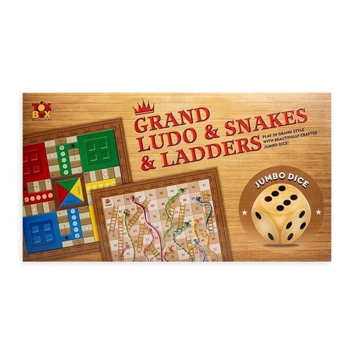 Grand Ludo and Snakes & Ladders Board Game with Jumbo Size Wooden Dice - Picture 6 of 9
