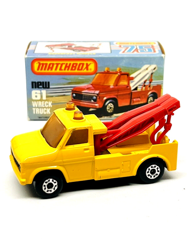 Matchbox Lesney Superfast 61 Ford Wreck Truck in yellow, rare red hooks, vnmib! - 第 1/7 張圖片