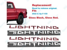 Replacement 2pcs Gloss Black Red Bed Lightning Lightning Emblems 2022 F-150