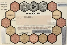 Hexcel Corporation Stock Certificate- Scarce VF- Issued For 1 Share Stunner