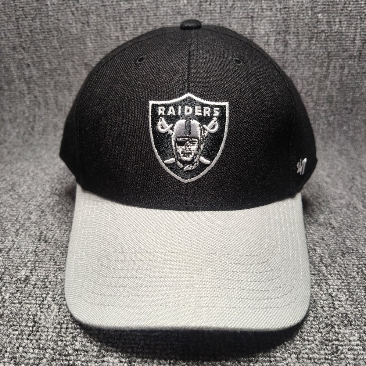 '47 Brand Las Vegas Raiders NFL Black White Strapback Baseball Cap Hat