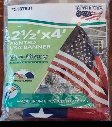 Valley Forge Flagge 4,29 Fuß B x 2,42 Fuß H Amerikanisches Banner Flagge Recycelte Flaschen - Bild 2 von 2