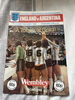 England V Argentina Football Programme 13th May 1980