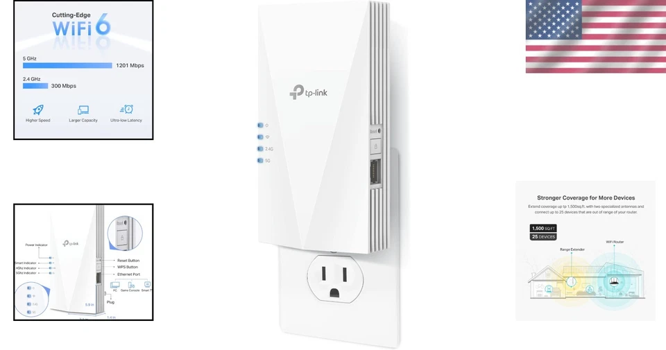 AX1500 WiFi Range Extender - 1500 sq.ft Coverage, 25 Devices - Image 2 of 4