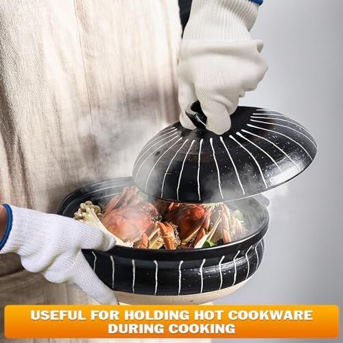 KETAR 2 Pairs Heat Resistant Gloves for Grilling - 9.5 Inch Durable Aramid BBQ