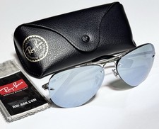 Occhiali da sole Ray Ban RB3449 003/30 argento lucido verde argento specchio 59-14 mm