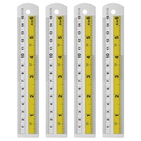 4 StüCk Gerade Lineale 15Cm Metrisch Sae Aluminium Lineale Mit Loch Gelb