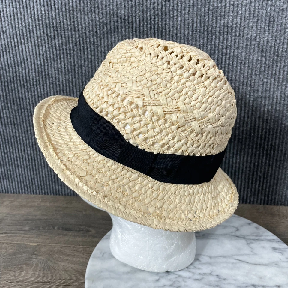 Sombrero cubo de rafia embalable con correa marrón talla única J Crew para mujer en paja natural Foto 2 de 4