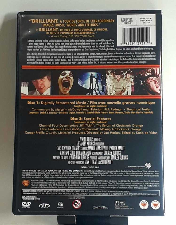 A Clockwork Orange _ DVD _ 2007 _ Steel Slipcover _ 2 Disc Set  - Image 4 of 4