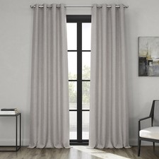Grommet Linen Curtains 108 Inches Long Room Darkening Curtains for Bedroom ...