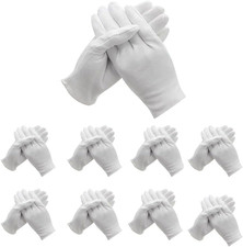 48 Pcs 24Pairs White Cotton Gloves for Dry Hand Moisturizing Cosmetic Eczema H