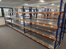 Used Racking 4 Levels  Longspan Heavy Duty Industrial Shelving 5 Bays 4 Levels