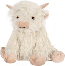 White Highland Cow Stuffed Animal, Microwave Plushies for Girls, Cute Warmer ...