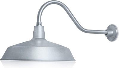 Barn Light 17'' Galvanized Shade with 22'' Galvanized Gooseneck Arm
