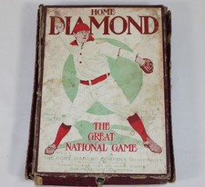 Vintage Rare 1913 Tin Litho Wood Home Diamond Baseball The Great National Game