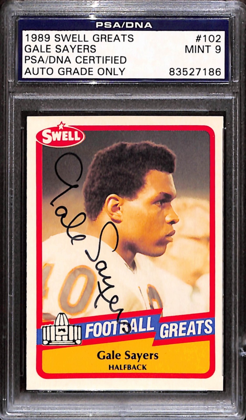Gale Sayers Autographed Signed Chicago Bears 1989 Swell Football Greats - #102 Psa 9 Auto 
