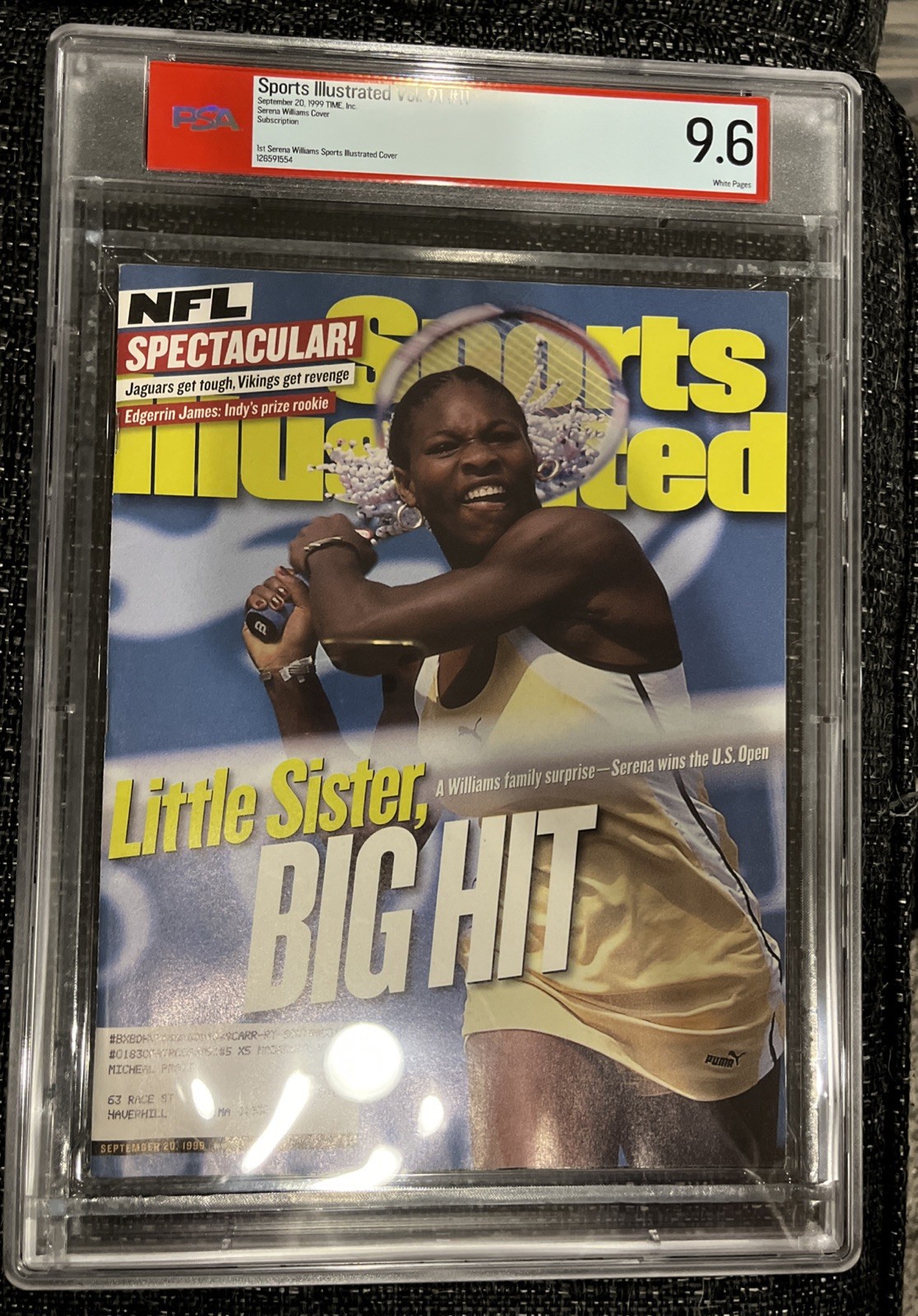 Serena Williams 1999 Sports Illustrated Big Hit PSA 9.6 Subscription *read view 1