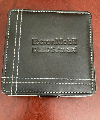 Exxon Mobil Deeds Award Collectible Leather Coasters