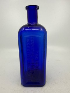 LACTOPEPTINE PHARMACAL NY LARGE COBALT PHARMACY DRUGGIST MEDICINE ANTIQUE BOTTLE