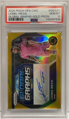 Lionel Messi 9/10 Autograph Global Graphs Gold Panini Prizm FIFA World Cup 2025 