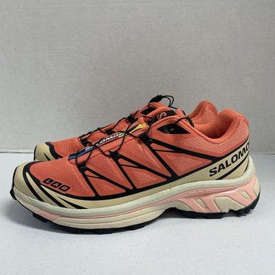 Salomon XT-6 Living Coral L47445000 Size 8 Trail Running Hiking Orange Pink Tan