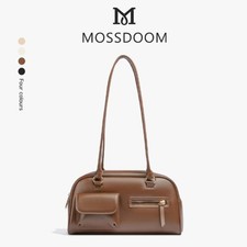 MOSSDOOM Bag Women Rectangle Shoulder High Capacity Simple Korean Style Coffee