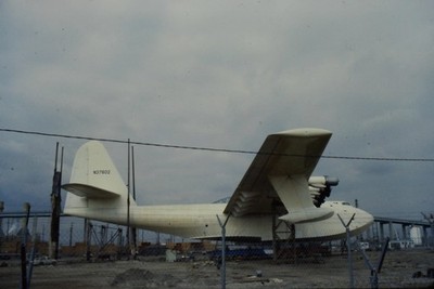 c1970's Kodachrome 35mm Slide, Hughes H 4 Hercules Spruce Goose N37602 bridge