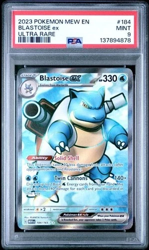 2023 Pokemon Blastoise Full Art #184 S&V 151 PSA 8:NM-MT