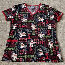 Frosty The Snowman Scrub Top Size Medium