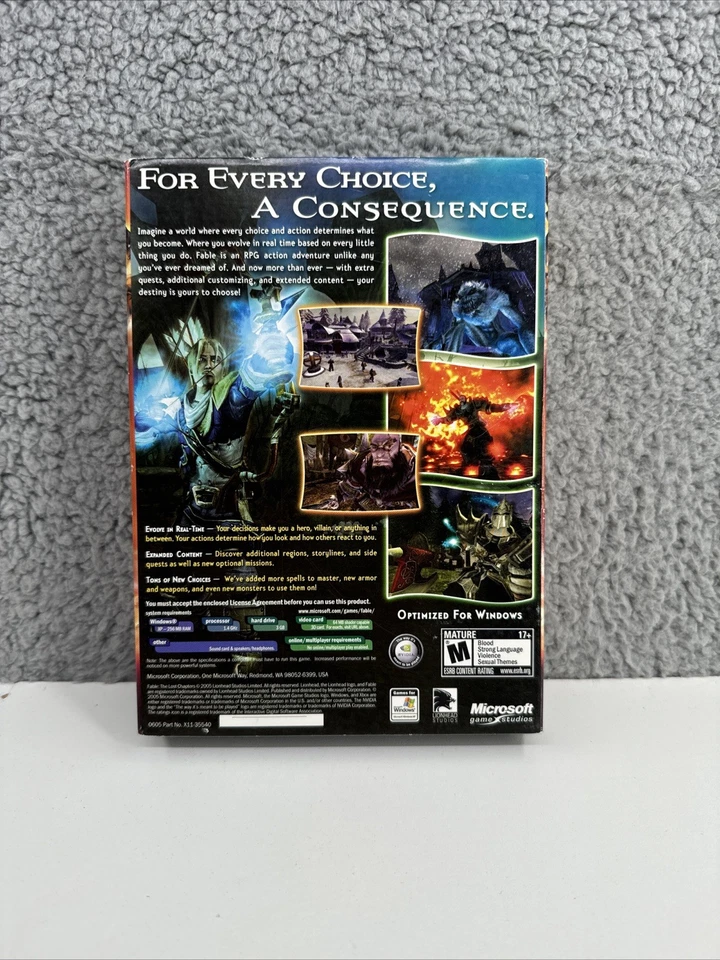 Fable The Lost Chapters - 2005 PC Game CD ROM NEW Factory Sealed W/ Slipcover - Image 2 of 4