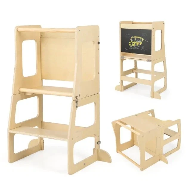 3-in-1 Foldable Kitchen Standing Tower for Toddlers with Chalkboard, Weaning Tab
Opens in a new wind