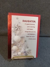 Hallmark Card For Daughter Military "Your Serving With Honor" Tree Dove Ornament