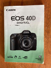 EOS 40D Digital Instruction Manual Canon Camera Guide Book