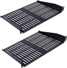 Pxoerzy 2PCS 1U Server Rack Shelf, Suitable for 19" Network 14", Black