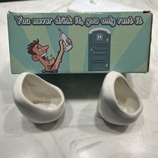 White Elephant Gifts for Adults Urinal Shot Glasses Set of 2 Odd Funny Gifts