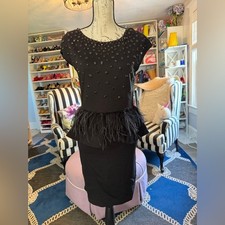 NWT Alice and Olivia Peplum Jeweled Dress 8