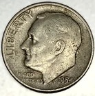 1954-D Roosevelt Dime - Circulated Condition - 90% Silver - US Coin - 2957