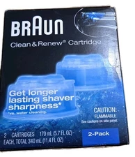 Braun Clean & Renew Refill Cartridges 2 Pack For Braun Shaver Cleaning Systems