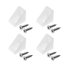 100Pcs Plastic Corner Braces White L Brackets, 0.79" x 0.79" x 0.59" LxWxH ...