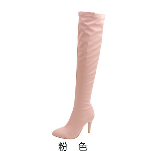 Women Thigh High Boots Side Zip Sexy Stiletto Heel Pointed Toe Party Shoes Club - Picture 9 of 26