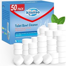 Toilet Bowl Cleaner Tablets 50 PACK, Automatic Bleach Toilet Tank Cleaners, B...