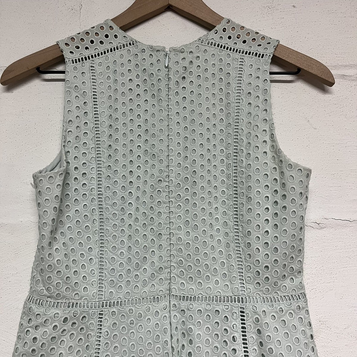 Ann Taylor Eyelet Fit & Flare Dress Mint Green Womens Size 2 Petite  Sleeveless | eBay