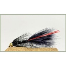 Barbless Best Flash Damsels, 6 x Goldhead Black Red Flash Damsels  Size 10