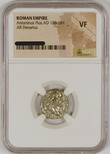 NGC VF Denarius of Antoninus Pius AD138-161 NGC Ancients Certified Roman T12