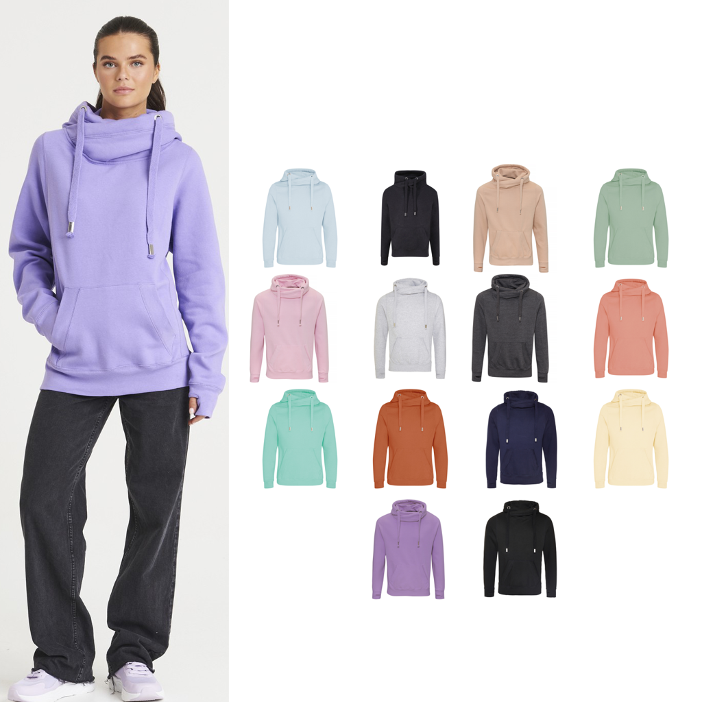 AWDis Cross Neck Hoodie - Warm Stylish heavy pullover hooded AWDis Cross Neck Hoodie - Warm Stylish heavy pullover hooded