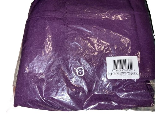 Spread Good Cheer Womens 4XL Scrub Medical Nurse Bottoms Eggplant, New Sealed - Picture 3 of 24