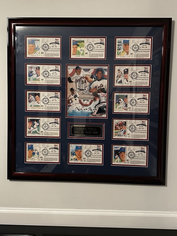 Nolan Ryan One Of A Kind 13 Autographs. COA. Highlights Of His Career! Framed